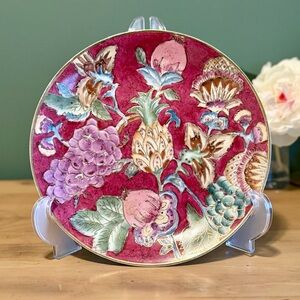 Toyo Trading Co Decorative Plate Fruit Floral Motif Japan Vintage